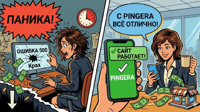 Pingera - Блог - Проверка сбоев на сайте
